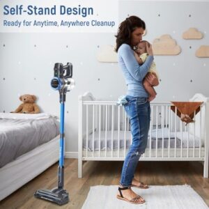 FABULETTA Cordless Vacuum Cleaner, 35Kpa Vacuum Cleaners for Home, Max 50 Mins Runtime, Self-Standing Design, 5-Layer Filtration System, Anti-Tangle Brush, LED Display, Lightweight - Image 4