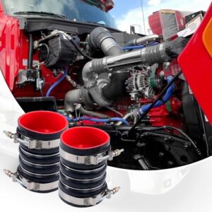 4 PCS Silicone Charge Air Cooler Hump Hose Boot Set 4" x 6" with stainless steel T Bolt Clamp,Air Intake and Intercooler CAC Hose Kit,4 inch ID Black - Image 2