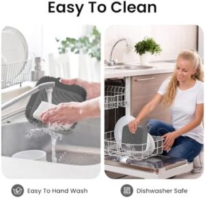 Redfly 2 Pack Air Fryer Liners, 9.3 In Square, Reusable for 5-8.5 QT, Replace Parchment, Silicone Gray&Gray - Image 6