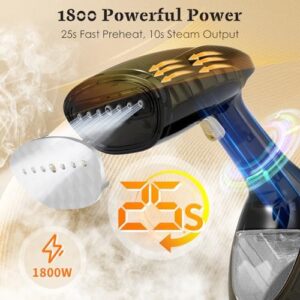 Handheld Garment Steamer for Clothes 1800W: Upgraded Leak-proof Design, Strong Penetrating Steam, 2 in 1 Fabric Wrinkle Remover with Lint Brush - Portable Steamer for Home Mothers Day Gifts - Image 4