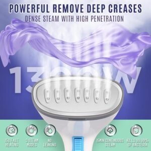 Steamer for Clothes, 15s Heat-up Handheld Clothes Steamer with Large 300ml Tank, 1300W Garment Steamer Fabric Wrinkle Remover, 3 Continuous Steam Modes, Portable Steam Iron for Travel and Home - Image 2