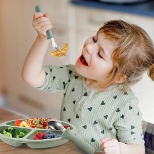 Toddler Utensils, 6 Pack kids Silverware Set with Silicone Handle, 18/8 Stainless Steel Children Safe Forks and Spoons, Dishwasher Safe - Image 3