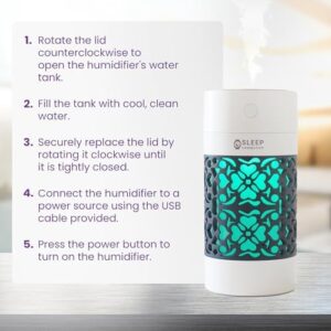 Cool Mist Humidifier - 250ml Air Humidifier for Bedroom, Cars, and More - 7-Color Night Light, Auto-Off, Quiet Operation for Improved Indoor Air Quality - Image 7