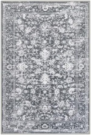 KILOCOCO Moroccan Small Area Rug 2x3 Entryway Rugs Printed Vintage Floral Washable Rug Non-Slip Kitchen Rug Indoor Door Mat, Accent Throw Small Rugs for Laundry Room Bedroom Entrance, Grey - Image 9