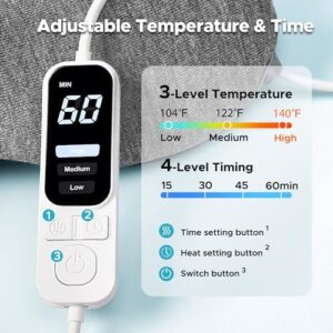 Ezona Heated Eye Mask, Warm Eye Compress Mask for Dry Eyes, USB Electric Eye Heating Pad with Temperature & Timer Control, Dry Eyes, Blepharitis, Sinus Migraine (Black) - Image 3