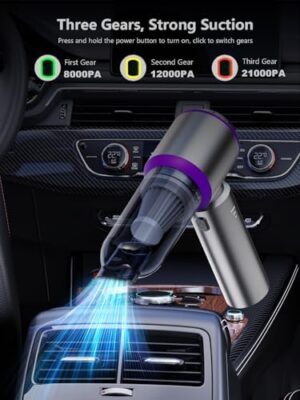 Vacuum/Air Duster 80,000RPM Super Power Mini Car Vacuum Cleaner 4-in-1 air Blower Gun Air Duster & Air Blower & Pump Hand Electric air Duster Handheld dust Blower Blower Cordless (Purple) - Image 3