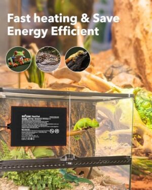 BN-LINK Reptile Heating Pad Electric Indoor Under Tank Terrarium Heating Mat Waterproof for Turtles, Lizards, Frogs, and Other Reptiles, 6" X 8" - Image 7