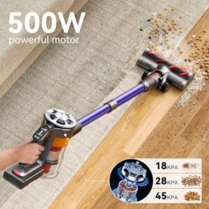 Belife S11 Cordless Vacuum Cleaner, 500W/45Kpa 50Mins Runtime Vacuum Cleaner for Home, Stick Vacuum with Charging Dock Station, Anti-Tangle Lightweight Vacuum for Pet Hair, Carpet, Hardwood Floor - Image 2