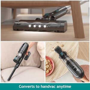 Cordless Vacuum Cleaner, 43Kpa Powerful Stick Lightweight Vacuum with LED Touch Display, 45 Mins Long Runtime, Self-Standing Brushless Motor Vacuum for Hard Floor Carpet Hair - Image 6