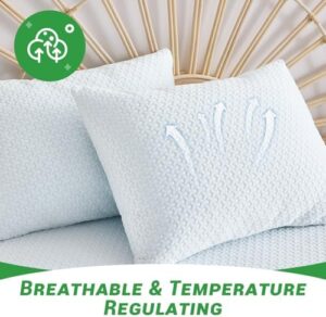 Gogreen Cooling 3D Air Waterproof Pillow Protector, Breathable Pillow Cover, Cooling Pillow Case Protector with Zipper, Super Soft Pillow Case Cover with Zipper (2 Packs, Standard 20"x26", White) - Image 3