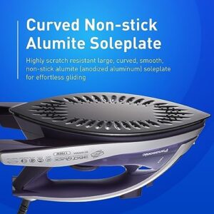 Panasonic Dry and Steam Iron with Alumite Soleplate, Fabric Temperature Dial and Safety Auto Shut Off – 1700 Watt Multi Directional Iron – NI-W950A, Purple - Image 4