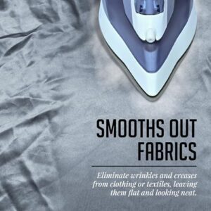 OVENTE Steam Iron for Clothes, 1200W Lightweight Steamer with Non-Stick Ceramic Soleplate, Precision Thermostat Dial, Auto Shutoff, Self-Cleaning, Anti-Drip and 11.83oz Water Tank, Blue IRNL77BL - Image 8