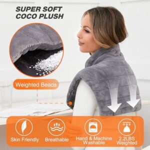 Heating Pad for Neck and Shoulders, Portable Cordless Heating Pad with Power Bank for Pain Relief, Electric Heated Pad with 3 Heat Settings, Rechargeable Weighted Heat Pad Gift for Women Men - Image 7