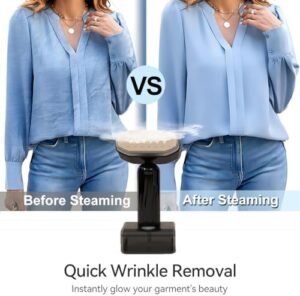 2-in-1 Steam Iron & Garment Steamer, Foldable & Removable Clothes Iron Steamer Handheld with 330mL Tank, 5-Mode LED Display Dry & Steam Ironing, Professional Wrinkle Remover for All Fabrics - Image 5