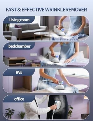 Sundu 1500W Steamer for Clothes, 2-in-1 Vertical & Flat Iron Clothes Steamer, 6 Professional Steam Modes, 800mL Tank, 30s Fast Heat-Up, Auto Shut-Off (10min), Portable Handle, Standing Design, White - Image 8