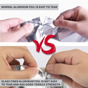 Aluminum Foil Heat Shield Tape 2inch x 65Yards, Aluminized Fiberglass Cool Tape 5.5mil Heat Resistant Tape Thermal Barrier for Air Dryer Vent, HVAC, Heating Unit, Hose and Pipe, 5Rolls/980Ft - Image 5