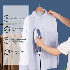HOMETOP Professional Handheld Steamer, Garment Steamer Iron for Clothes, 1300W 40s Rapid Heat Up Fabric Wrinkle Remover, Portable Steamer Iron for Home and Travel (Blue) - Image 3