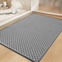 RESARE Non Slip Bath Mat - Machine Washable Bathroom Rugs, Super Absorbent Bath Mat Quick Dry Bathroom Mat, Bath Rugs Ultra Soft Rugs for Bathroom Floor, 17"x24" Dark Grey