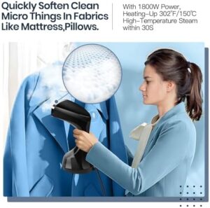 Steamer Iron for Clothes 1800W, Zorslesy Fast Heat Up Hand Clothing Garment Steamer, Portable Handheld Travel Fabric Steamer Plancha de Ropa a Vapor with 300ml Water Tank for Cleaning - Image 5