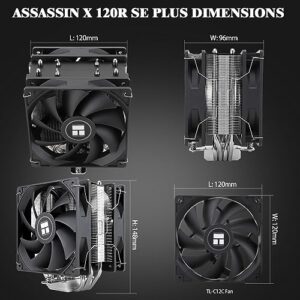 Thermalright Assassin X 120R SE Plus CPU Air Cooler,Double PWM Quiet Fans CPU Cooler with 1550RPM,for AMD:AM4 /AM5,Intel LGA 1700/1851/1150/1151/1200,148mm High PC Cooling - Image 6