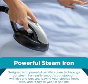 Steam & Go - All-in-One Garment Steamer and Iron, Pressurized Steamer For Clothes with Ironing Board and Clothing Hanger, Steam Iron Fabric Steamer for Wrinkles and Creases, Chemical-Free - Image 5