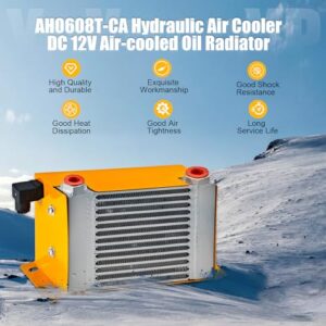 AH0608T-CA 12VDC Hydraulic Oil Cooler 60L/min 48W Hydraulic Air Cooler Air Cooled Oil Radiator Heat Dissipation Low Noise and Power Usage - Image 6