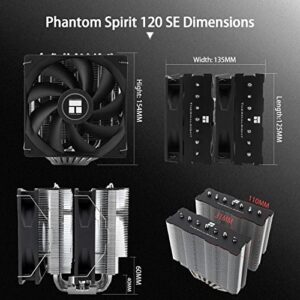 Thermalright Phantom Spirit 120SE CPU Air Cooler, 7 Heat Pipes CPU Cooler,Dual 120mm TL-C12B V2 PWM Fans, AGHP 4.0 Technilogy,S-FDB Bearing, for AM4/AM5/Intel lga1851/1700/1150/1151/1200, PC Cooling - Image 5