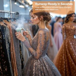 Newbealer Smart Steam Iron for Clothes - 1200W Professional-Grade Turbo Steam, 3 Steam & 3 Dry Heat Modes, 45s Heat-Up, 6oz Tank, Auto-Off, Nonstick Ceramic Soleplate for Home, RV & Hotel (120V Only) - Image 4