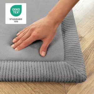 Premium Baby Play Mat for Floor 80" x 110" Dark Gray – Cloud-Soft Coral Velvet Memory Foam Rug for Crawling & Play – Non-Slip, Water-Resistant, Easy-Care Muscle Mat – Non-Toxic Padded Playmat - Image 6
