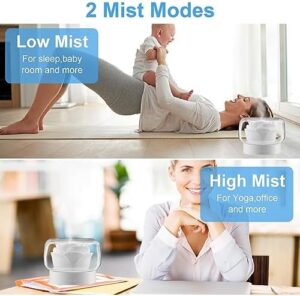 Essential Oil Diffuser Humidifier 2-in-1 Cool Mist Aromatherapy Diffuser with 7 Colors Night Lights Waterless Auto-Off Humidifier for Home Bedroom Office Yoga (White) - Image 9