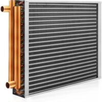 Water to Air Heat Exchanger 20x20 with Copper Ports for Outdoor Wood Furnaces, Residential Heating and Cooling, and Forced Air Heating (20x20)