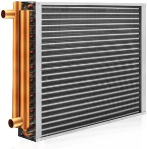 Water to Air Heat Exchanger 20x20 with Copper Ports for Outdoor Wood Furnaces, Residential Heating and Cooling, and Forced Air Heating (20x20)