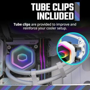 Cooler Master 360 Core II White AIO CPU Liquid Cooler, R9|U9|i9, Dual Chamber G9R Pump, Infinity Mirror aRGB, 400mm Tubing, 360mm Radiator, 120mm PWM Fan, AMD Ryzen AM5|4, Intel LGA 1851|1700 Platform - Image 9