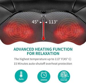 Shiatsu Neck and Back Massager with Soothing Heat, Nekteck Electric Deep Tissue 3D Kneading Massage Pillow for Shoulder, Leg, Body Muscle Pain Relief, Home, Office, and Car Use - Image 4