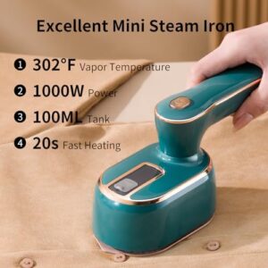 Travel Steamer for Clothes -1000W Small Steam Irons Foldable for Wrinkle Removal, Compact & Light Weight, Portable Mini Steamer for Clothes Travel College Dorm Office Home Garment Steamer for Clothes - Image 2