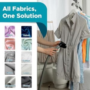 Steam & Go - The Rival Handheld Steamer - Upright Fabric Steamer for Clothes, Garments, Curtains, Bedding & Upholstery - Quick-Heating Foldable Steam Iron with Adjustable Pole Hanger & Detachable Tank - Image 5