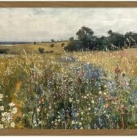 XMMPOT Wildflower Canvas Wall Art: Framed Wall Art for Living Room- Vintage Nature Botanical Bathroom Wall Decor Prints 12"x15"