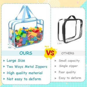 8 Packs 8 Colors Large Toy Storage Bags with Zipper and Labels, Clear PVC Waterproof Toy Organizers Bags for Board Games, Puzzles Pieces, Building Blocks, Handmade Accessories, Kid Books - Image 5