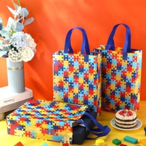 Teling 30 Pack Autism Awareness Gift Bag Bulk Reusable Tote Bags with Handlefor Holiday Autism Event Party Supplies - Image 6
