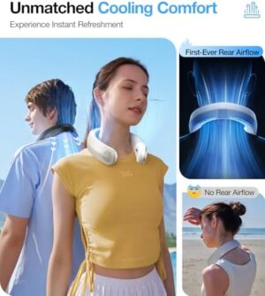 TORRAS COOLiTE Neck Fan, 8450 RPM Turbo Airflow, Portable Neck Fan Rechargeable with 14H Battery, Lightweight & Foldable Neck Fans That Blow Cold Air for Outdoor, Travel, Mothers Day Gifts, Black - Image 4