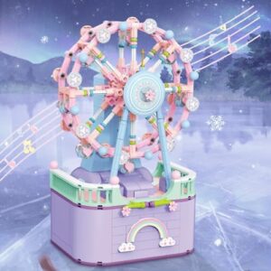 Music Box Building Toys, Rotating Ferris Wheel DIY Building Block for Girls and Boys 6-12 Years Old, 710 pcs, Christmas and Valentine Gifts for Adults and Aged 8 9 10 11 12 Kids - Image 2