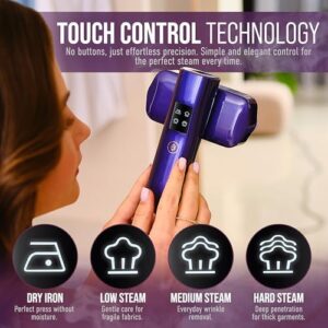 Mini Steam Iron & Travel Garment Steamer – 1200W Portable Wrinkle Remover, Handheld Clothes Steamer, 20s Fast Heating, 4 Modes, Compact Folding Design, Fabric Steamer for Home & Travel–Purple - Image 7