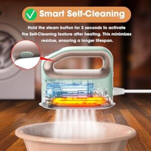 Newbealer Smart Steam Iron for Clothes - 1200W Professional-Grade Turbo Steam, 3 Steam & 3 Dry Heat Modes, 45s Heat-Up, 6oz Tank, Auto-Off, Nonstick Ceramic Soleplate for Home, RV & Hotel (120V Only) - Image 8