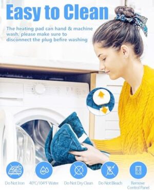 Heating Pad for Neck Shoulder, 5 Heat Setting 2H Auto Off 2.4lb Weighted Large Heating Pad for Pain Relief, Gifts for Women Men Mom Dad Parents Birthday Valentine's Day Gift - Image 6