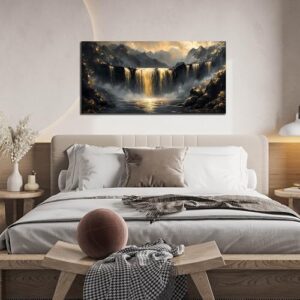 Waterfall Canvas Wall Art for Living Room - Mountain Art Wall Decor for Office - Modern Wall Art for Bedroom Size 20" x 40" - Image 3