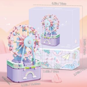 Music Box Building Toys, Rotating Ferris Wheel DIY Building Block for Girls and Boys 6-12 Years Old, 710 pcs, Christmas and Valentine Gifts for Adults and Aged 8 9 10 11 12 Kids - Image 5