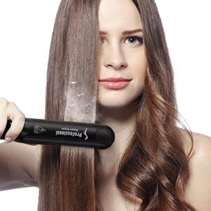 Steam Hair Straightener Flat Iron Professional Ceramic Tourmaline 2-in-1 Straightening Iron, Adjustable 300-450F Salon Heat, 110-220V Dual Voltage, Black - Image 2