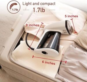 Osner Handheld Garment Steamer for clothes, 1450W Quick Heat Auto-trigger, Compact Travel Steamer, Clothes Steamer, Fabric Wrinkle Remover with Lint Brush Steam Nozzle (Black) - Image 6