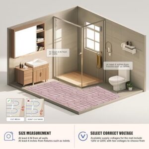 Electric Radiant Floor Heating System, 20 Sq.ft Electric Heated Floor Mats for Bathroom, Includes Programmable Thermostat, Heat Mat, Installation Monitor, and Temperature Sensors. - Image 5