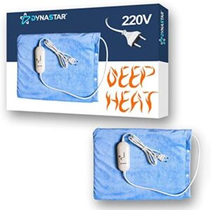 220 Volts Heating Pad 220v 240 Volt Heating pad with Moist/Dry, Fast Heating, Micro Fleece Soft Removable Washable Cover, (Will NOT Work in USA)